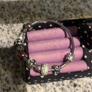 Women’s Bangle Charm Fashion Bracelet. Comes with 9 charms.